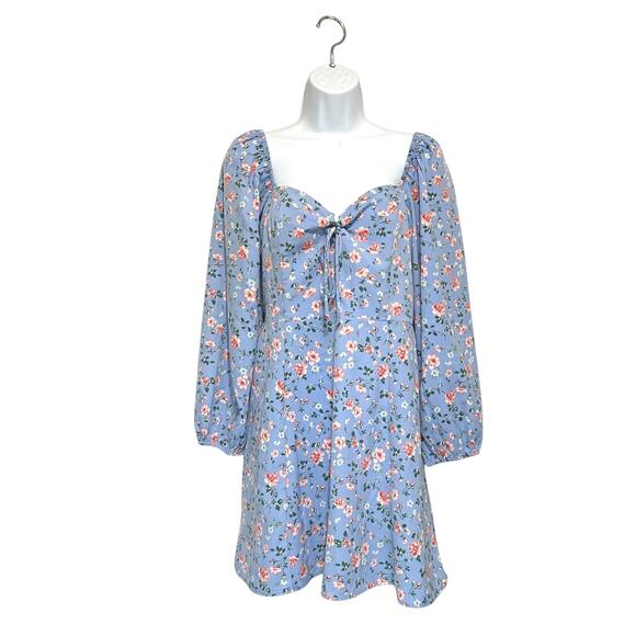 Abercrombie & Fitch Dresses & Skirts - Abercrombie & Fitch Floral Mini Babydoll Dress NWT Women's Sz M Blue Cottagecore